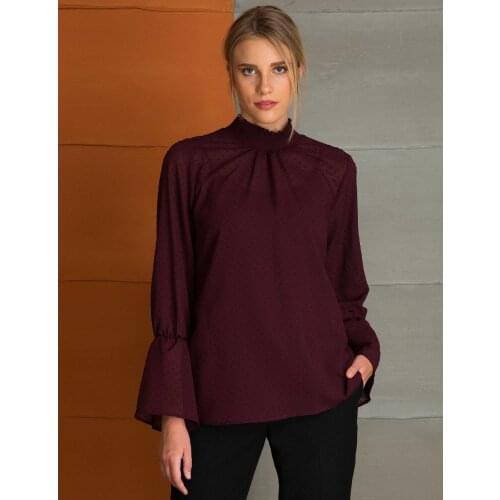 Бордовые блузки PIERRE CARDIN China At AliExpress