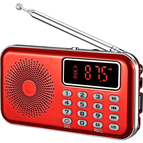YMDJL Portable Mini FM Radio Speaker Music MP3 Player with AUX Input USB Disk TF Card
