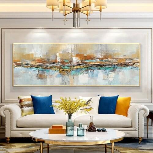 Hand Painted Abstract Colorful Landscape Oil Painting On Canvas Handmade Wall Art Picture Modern Acrylic Painting For Home Decor