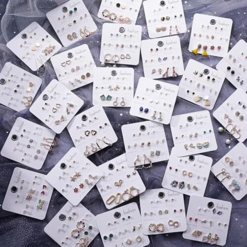 Simple Stud Earrings Set Girl Fashion Small Ear Rings Sweet Sweet Pearl Studs Earring For Women Mini Jewelry Female Heart Shape