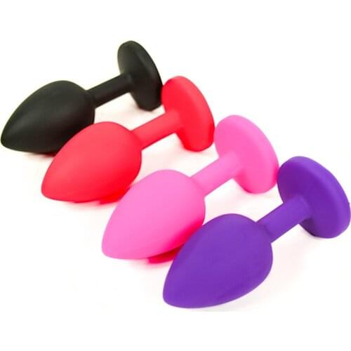 Silicone Butt Plug With Random Color Crystal Jewelry Smooth Touch Anal Plug No Vibrator Anal Sex Toys For Woman Men Gay