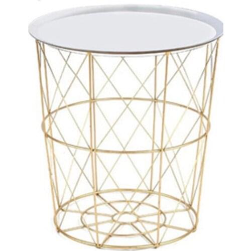 Nordic iron bedside table dirty clothes basket storage basket simple bedroom small house storage basket baking technology