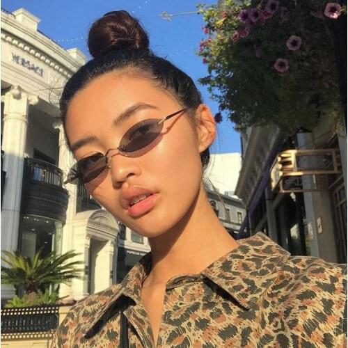 Rimless NEW Fashion Sunglasses Oval Female Metal Vintage Retro Small Sunglasses Women Men Sun Glasses Oculos De Sol UV400