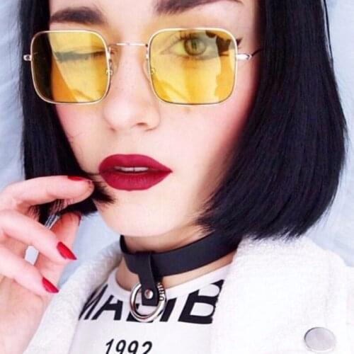 Classic Square Small Sunglasses Men/Women Metal Frame Sun Glasses Brand Designer Ocean Film Female Eyewear Female Oculos De Sol
