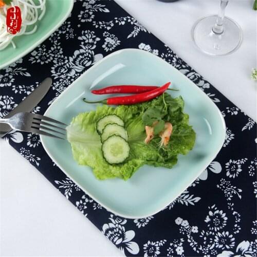 Plates for Salad Microwave Safe Fruit Sushi Sauce Seasoning Dish 1PC Ceramic Combination Square Shape Dinnerware Tray Porcelain