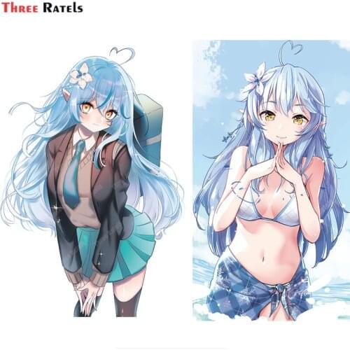 Three Ratels A488 Cute Anime Girl Yukihana Lamy Hololive Decal For Iphone Laptop Fuel Tank Cap Decoration Decal Sticker
