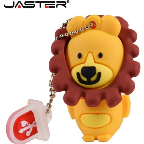 JASTER Cute Cartoon Lion USB Flash Drive 8GB 4GB 64GB 32GB 16GB Lovely Animal Mini Gift Memory Stick Pendrive Full Capacity