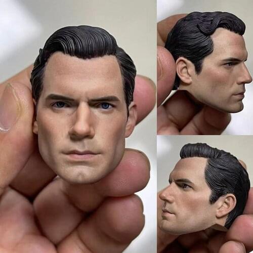 【IN STOCK】1/6 Henry Cavill Clark Head Sculpt PVC Male Soldier Head Carving Fit 12'' Action Figure Male Body