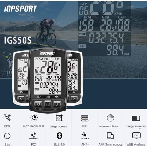 IGPSPORT iGS50S Cycling Computer Bluetooth5.0 auto lap live tracking Wireless Bike Digital Bicycle ant+ Stopwatch Speedometer