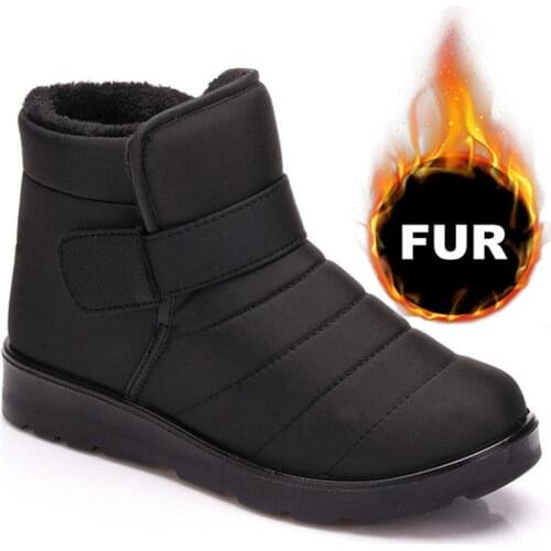 Waterproof winter boots for Women Warm Fur Plush winter boots Snow Boots Lover women footwear botas hombre Plus Size 48