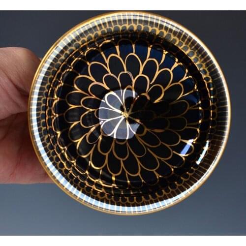 High Quality Buddha Lotus Tea Cup Hand Painted Gold Teacup Colorful Iron Tire Master Cup Tianmu Ceramic Gold Cup