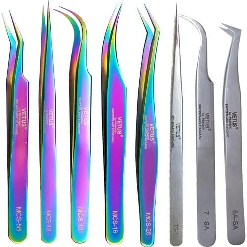 High Quality Stainless Steel Eyelashes Tweezers Professional For Lashes Extension Decor Anti-static Eyebrow Tweezers