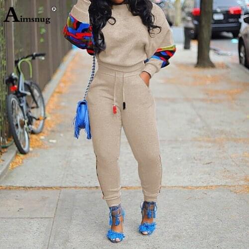 2020 Autumn Tracksuit sets Women Patchwork Printed Top And Long Pants Set Two Piece Outfits Long Sleeve Women Clothing 2Pcs sets