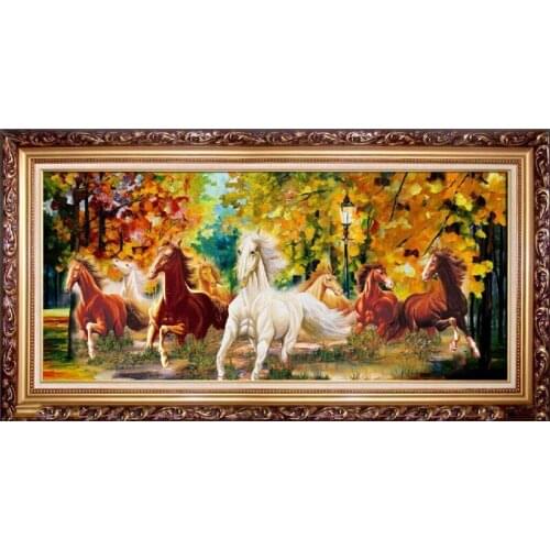 Animals horse palettes shadows beads beadwork forest horse Round Diamond embroidery cross stitch diamond mosaic painting