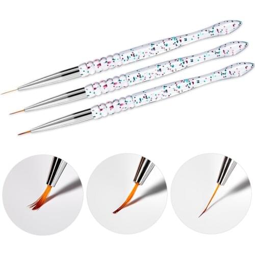 1/3 PCS UV Gel Drawing Painting Nail Liner Brush Acrylic Nail Pen French Nail Mixed Colors Gourd Handle Nail Art DIY Tool