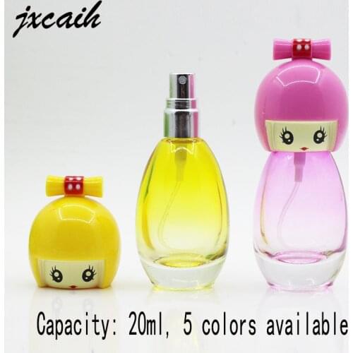 1Pcs 20Ml Mini Cartoon Model Colored Glass Perfume Bottle Portable Cosmetic Refillable Spray Container