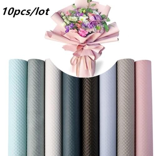 10PCS Flower wrapping paper waterproof 3D embossing series floral bouquet flower packaging material gift florist package paper