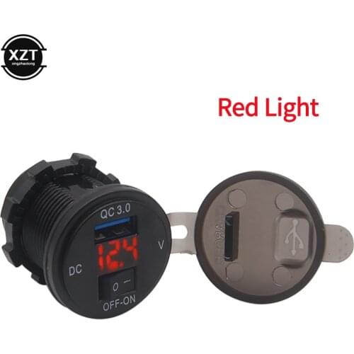 12V 24V USB Fast Charger Socket Waterproof QC3.0 USB Fast Car Charger Socket Power Adapter Outlet for Car Boat Motorcycle