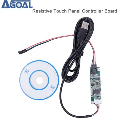 5-15 Inch 4 Wire 4-Wire Resistive Touch Screen Panel USB Port Driver Controller Board DIY LCD Display Panel