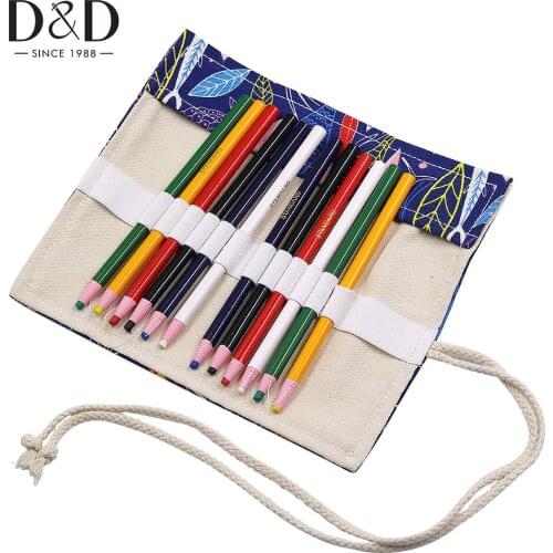 6pcs Cut-free Sewing Tailors Chalk Pencils Fabric Marker Pen & Pencil Storage Bag Organizer Bag DIY Sewing Tools