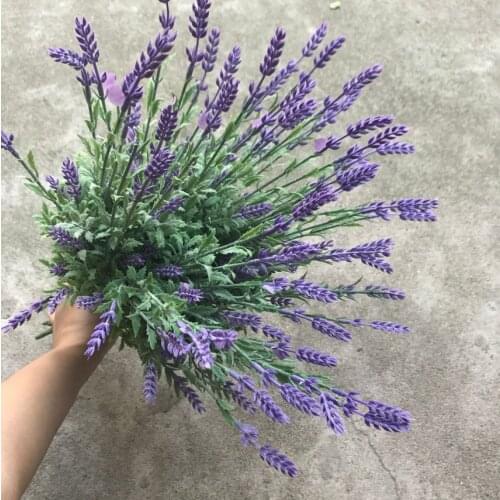7 Forks Tufting Grass Artificial Romantic Lavender Flowers 1pcs Simulation Plants Grass Wall For Wedding Home Decoration Flower