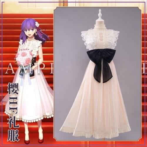 Anime Fate/Grand Order FGO Matou Sakura HF Lolita Dress Wedding Party Uniform Cosplay Costume Halloween Women Free Shipping 2021
