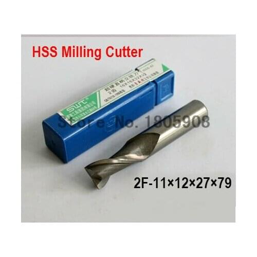 Free delivery 2 slot 5PCS M11.0 high speed steel straight shank vertical milling cutter milling cutter of end milling cutter