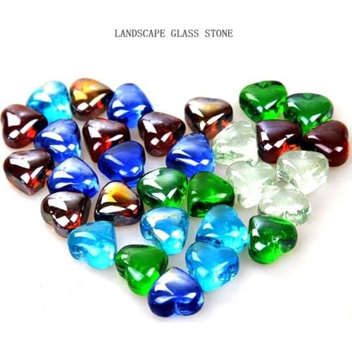 Aquarium Fish Tank Landscaping Stone Ornaments Heart Shaped Colored Stone Fish Tank Bottom Sand Fish Tank Landscaping GlassStone