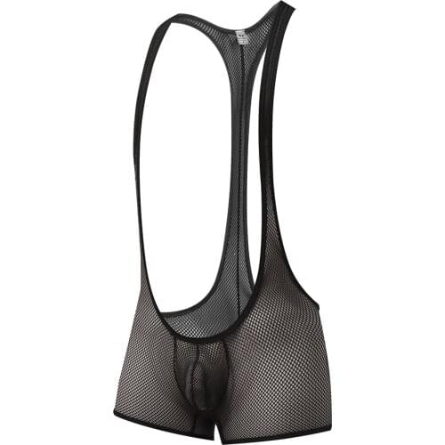 Gay Mens Bodysuits Bodywear Sexy Teddies Lingerie See Through Undershirts Erotic Jumpsuits Wrestling Singlets Mens Underwear