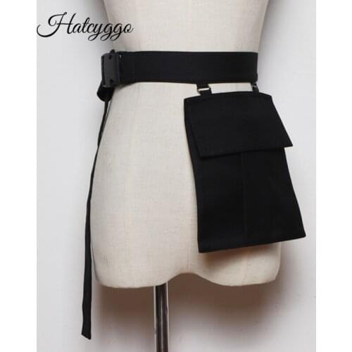 HATCYGGO Canvas Waist bag For Women Luxury Designer Fanny Pack Female Adjustable Automatic Buckle Belt Bags Phone Coin Purse