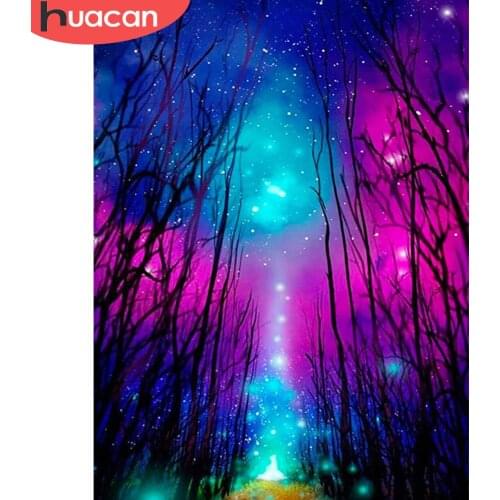 HUACAN Diamond Painting Landscape Tree Diamond Mosaic Full Set For Embroidery Cross Picture Of Rhinestones
