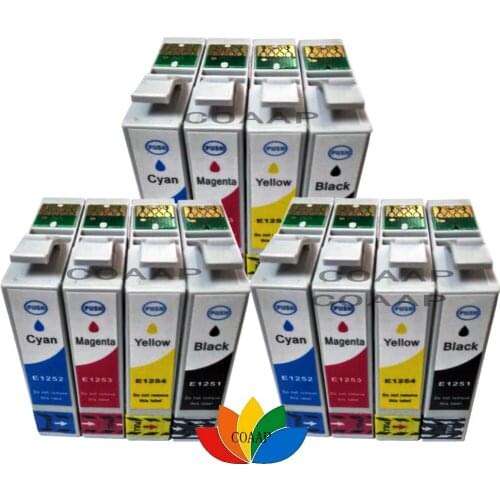 12 Ink cartridge for Compatible Epson 125 T1251 T1252 T1253 T1254 Stylus NX420 NX530 NX625 NX125 NX127 NX130 NX230