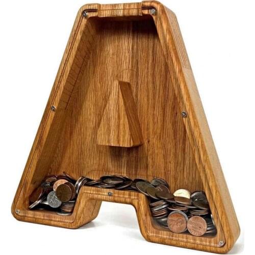 Piggy Bank Letter Shaped Large Enough Burly Wood Meaningful Souvenir For Bedroom
