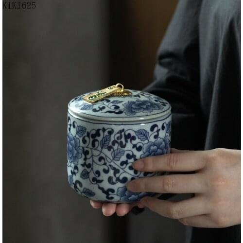 Creative Leaf Vine Winding Ceramic Storage Jar with Lid Coffee Tea Cans Household Sealed Storage Bottle Living Room Decoration