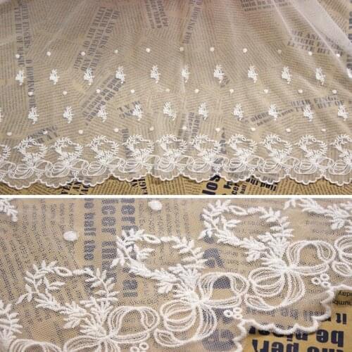 3yard Chantilly white wedding lace fabric White French embroidery lace fabric for lace accessories Wedding dress clothes