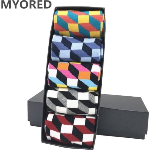 MYORED drop shipping Combed Cotton Causal Novelty Gifts Socks Men fashion autumn winter four seasons Calcetines de hombre