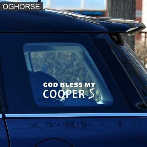 Car Body Window Trunk Tail Decal Sticker God Bless My CooperS For MINI Cooper one r50 r53 r56 r57 r60 f56 f60 r61 f60 f54 f55