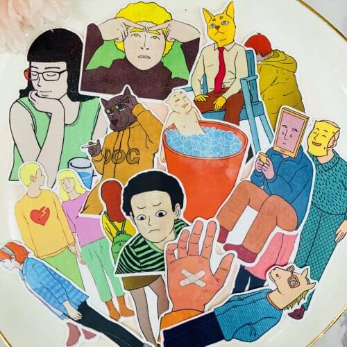 16 PCS Strange person Scrapbooking stickers book Student kids toys Notebook label Decorative sticker paper Stationery