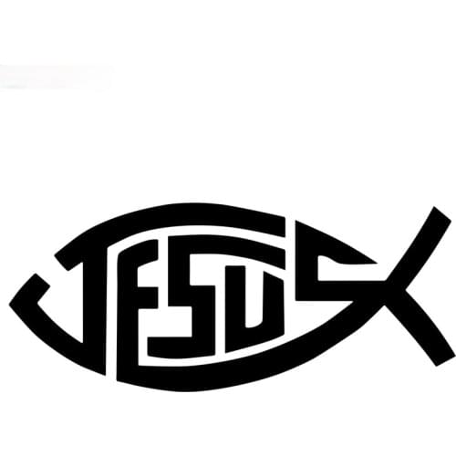 LLY-0492 Personalized Car Stickers Christian JESUS Fish Symbol Decal PVC Auto Motorcycle Accessories Waterproof Sticker Decor