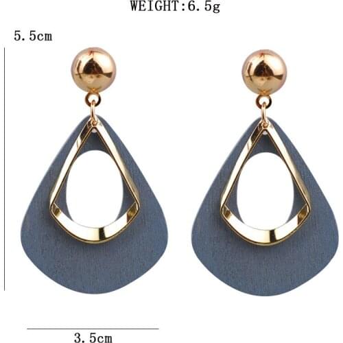 2021 New European And American Fashion Geometric Earrings Hollow Alloy Water Drop Tassel Earrings Noble Lady Jewelry Gifts