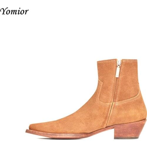 New Classic Brand Design Genuine Leather Men Ankle Boots Fashion Autumn Winter High Quality Chelsea Boots Dress Platform Boots