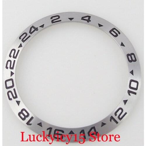 New Slope GMT 38mm*30.6mm Silver Alloy Watch Bezel Ring Insert fit 40mm Men Watch
