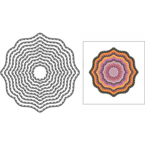 New Stitched Curvy Circles Craft Embossing Mold 2021 Metal Cutting Dies for DIY Decor Scrapbooking Album Card Making No Stamps