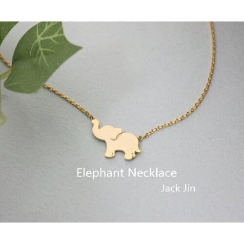 Wholesale Trendy Gold Silver Color Initial Elephant Necklace High Quality Design Love Nagging Necklace Women Birthday Gift