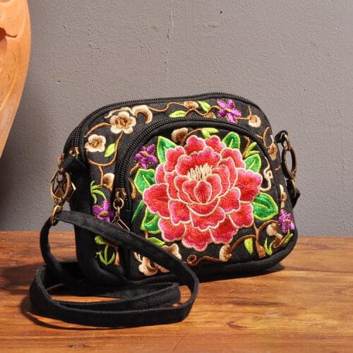 Hot National Floral Embroidery bag Chinese style women one-shoulder Messenger bags vintage small handbags purse wallet phone bag