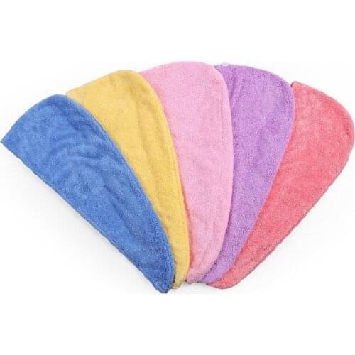 High-density coral fleece shower cap ladies students dry hair absorbent soft microfiber hair salon dry hair cap