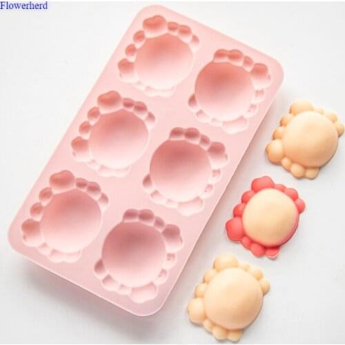 Six Cavities Crab Silicone Mold DIY Chocolate Biscuit Mold Handmade Silicone Soap Mold Fondant Cake Decor Mold Soap Making Set