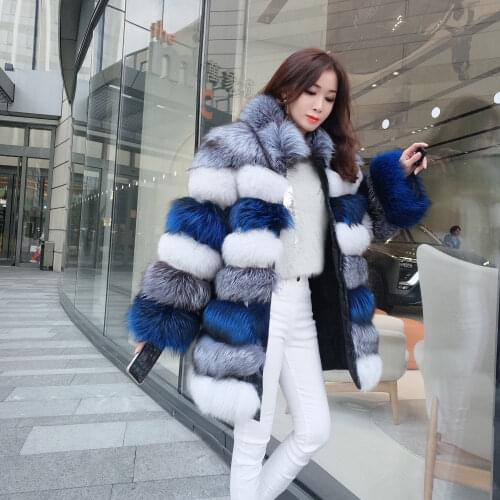 Warm thick fox fur coat ladies coat outdoor coat Fox fur 2020 new fur womens coat fur coats natural fur