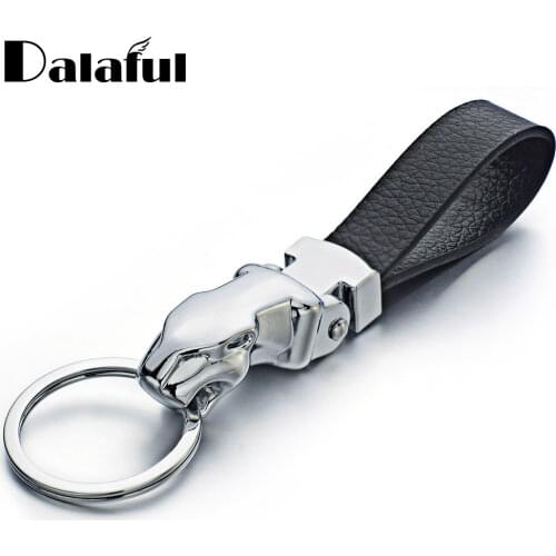 High Quality Metal Leopard Head Leather Key Chains Rings Holder For Man Women Gift For Simple Car Keyrings KeyChains K262 New