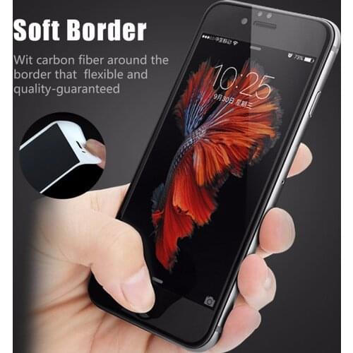 3D Curved Carbon Fiber Soft Edge For iPhone 6 6s Plus Tempered Glass Phone Screen Protector 9H Glossy Film For iPhone 7 8 Plus
